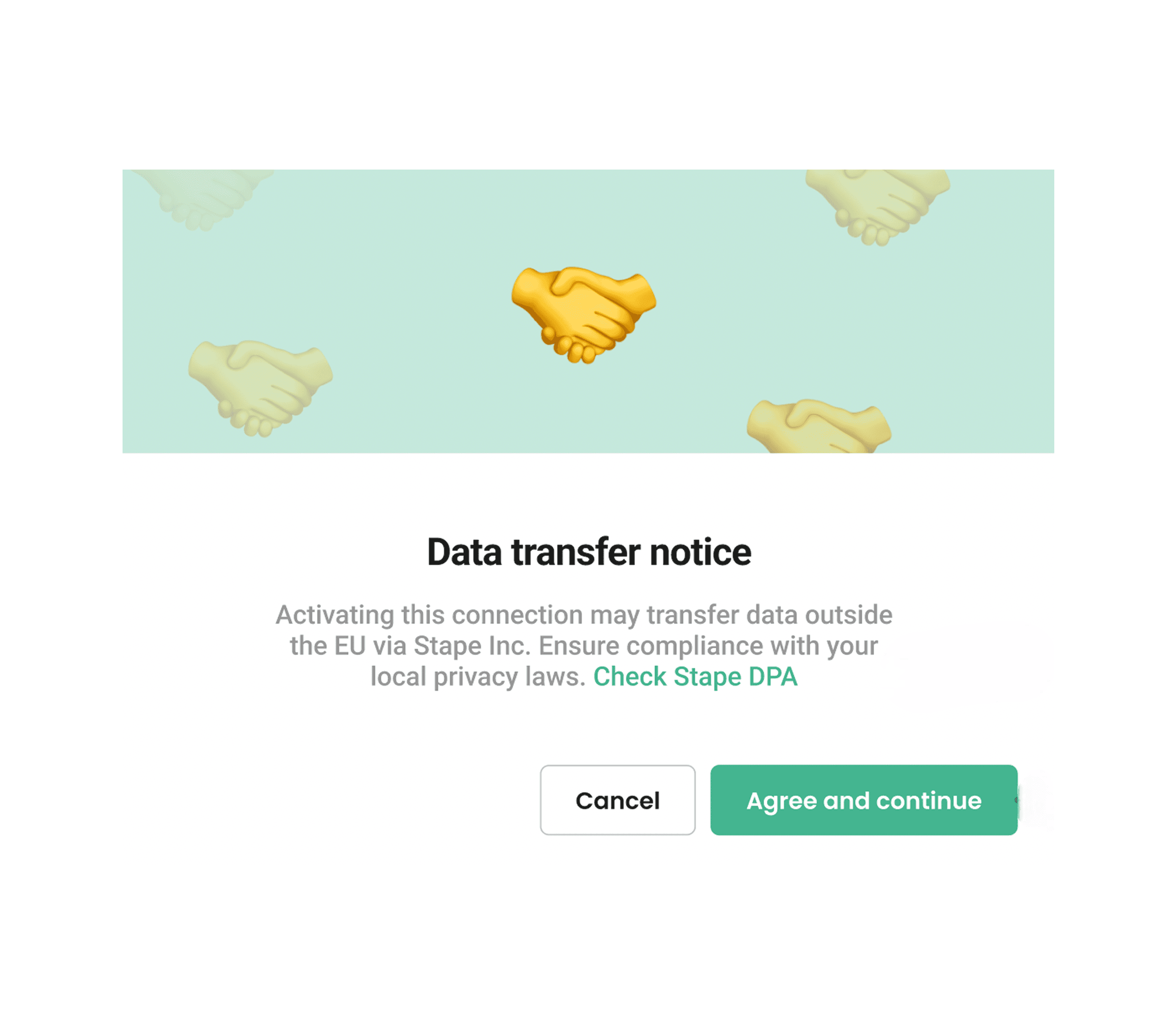 Data transfer notice