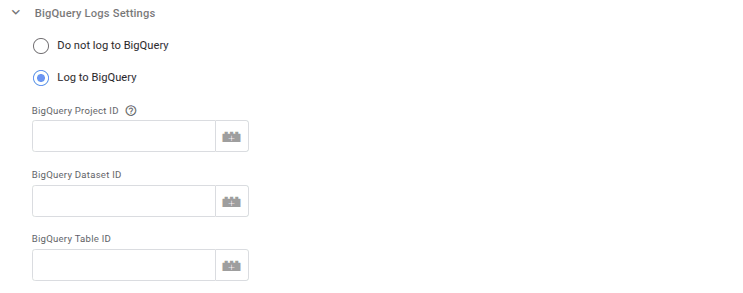 Log to BigQuery