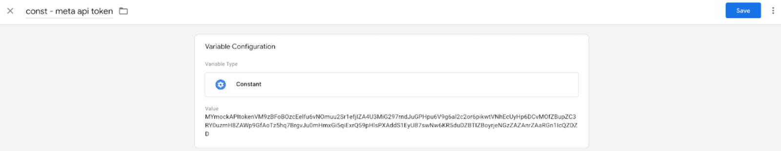 Meta API token - GTM variable