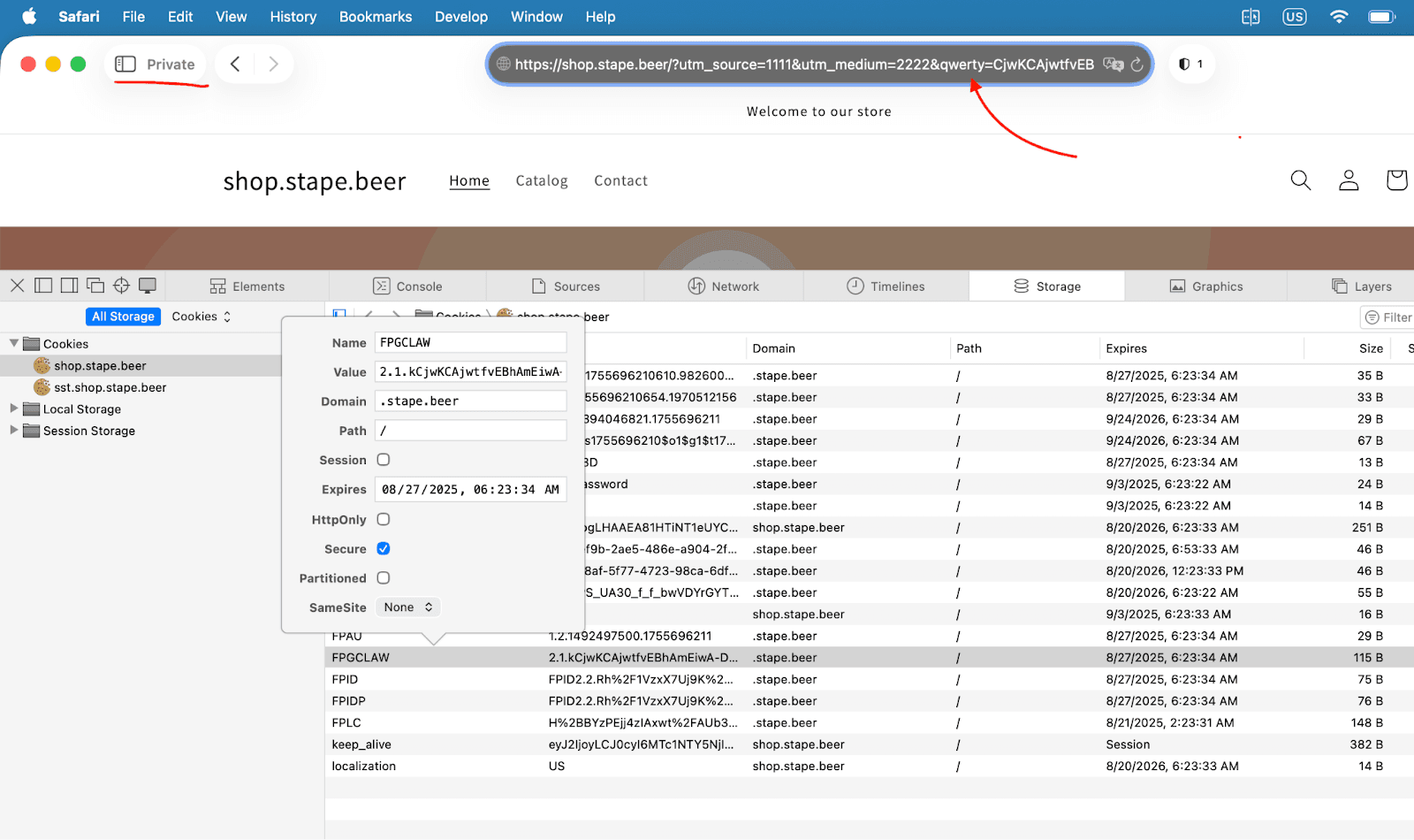 Safari's private mode