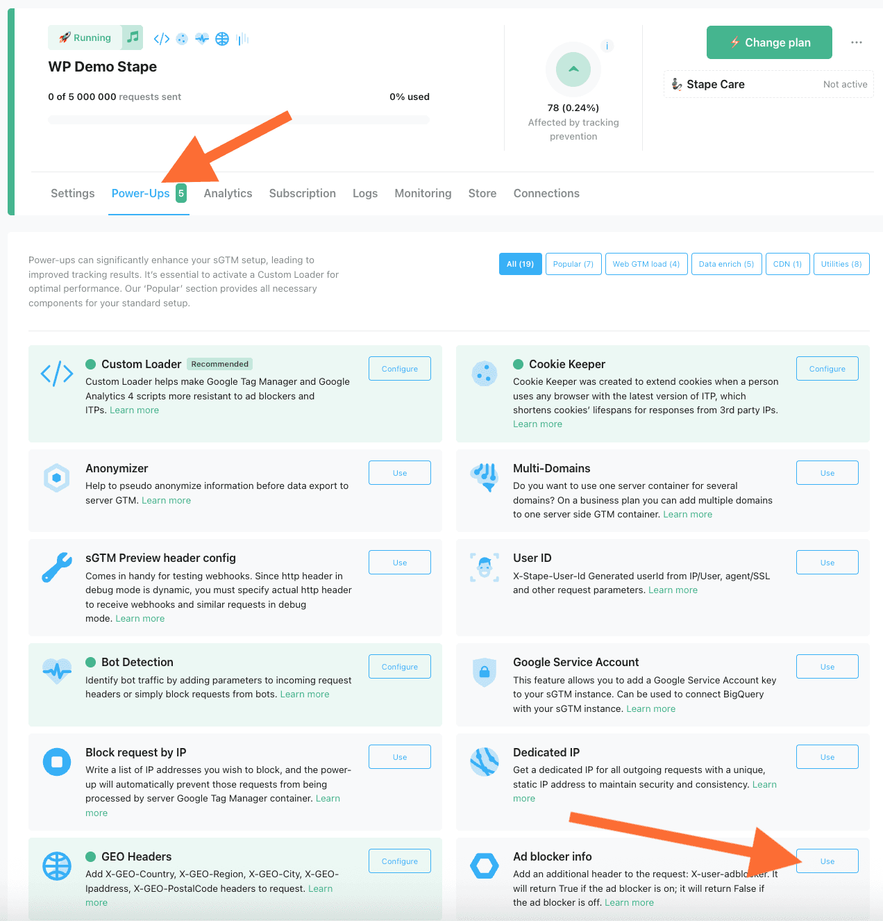 Click Use next to Ad blocker info