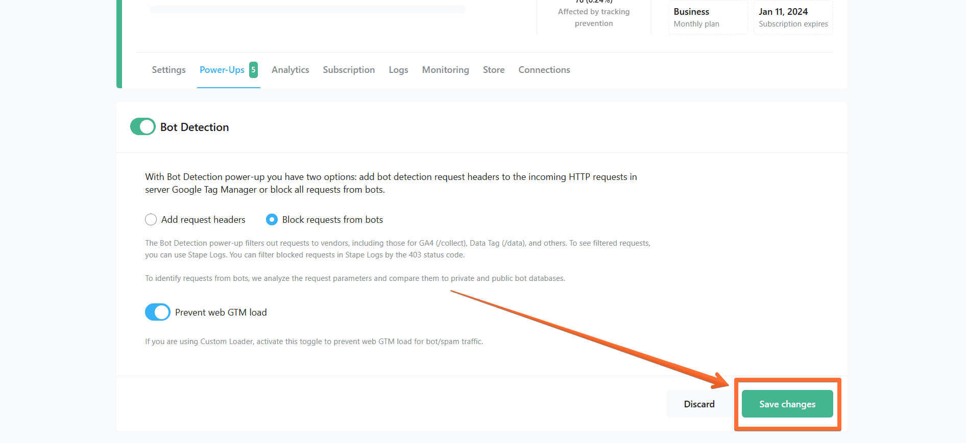 Click Save changes