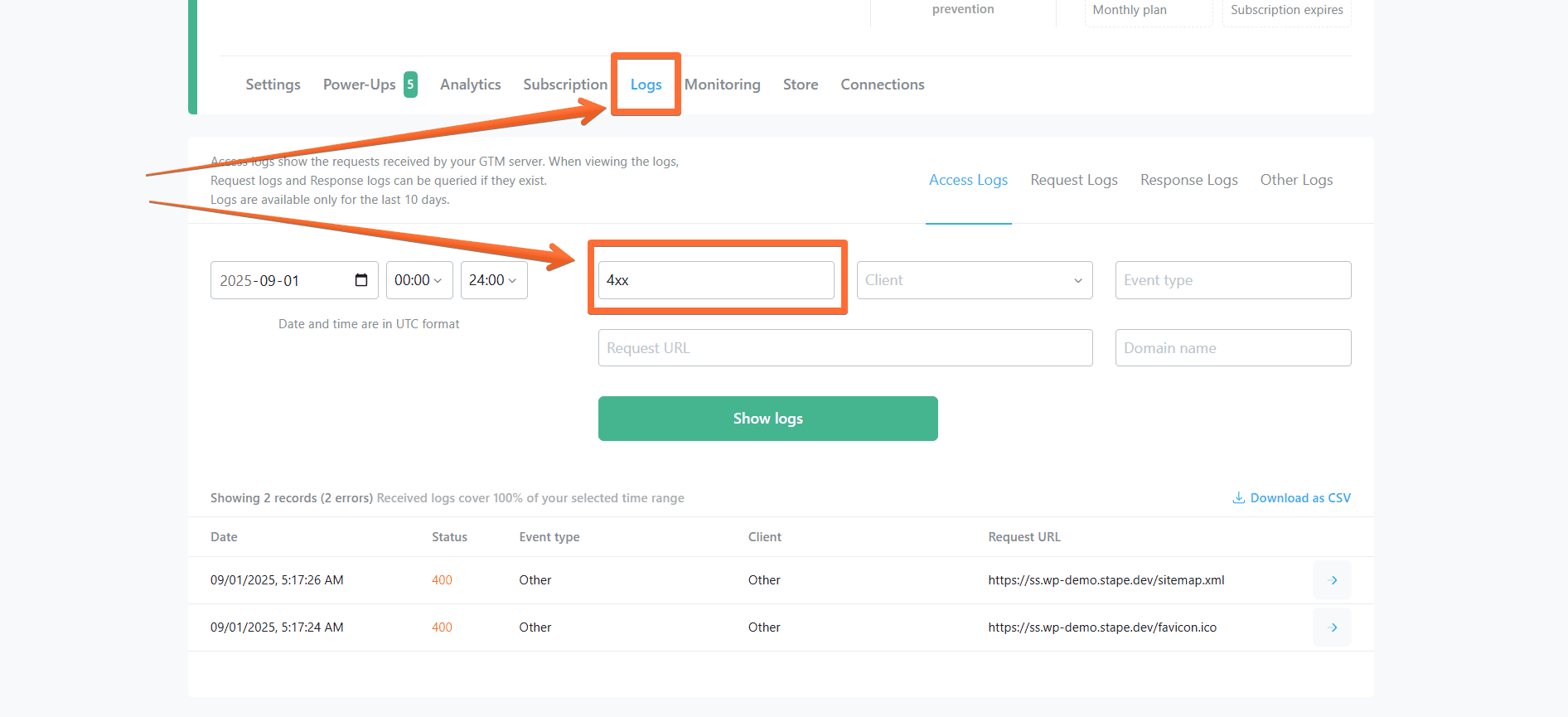 Testing the Block requests from bots option