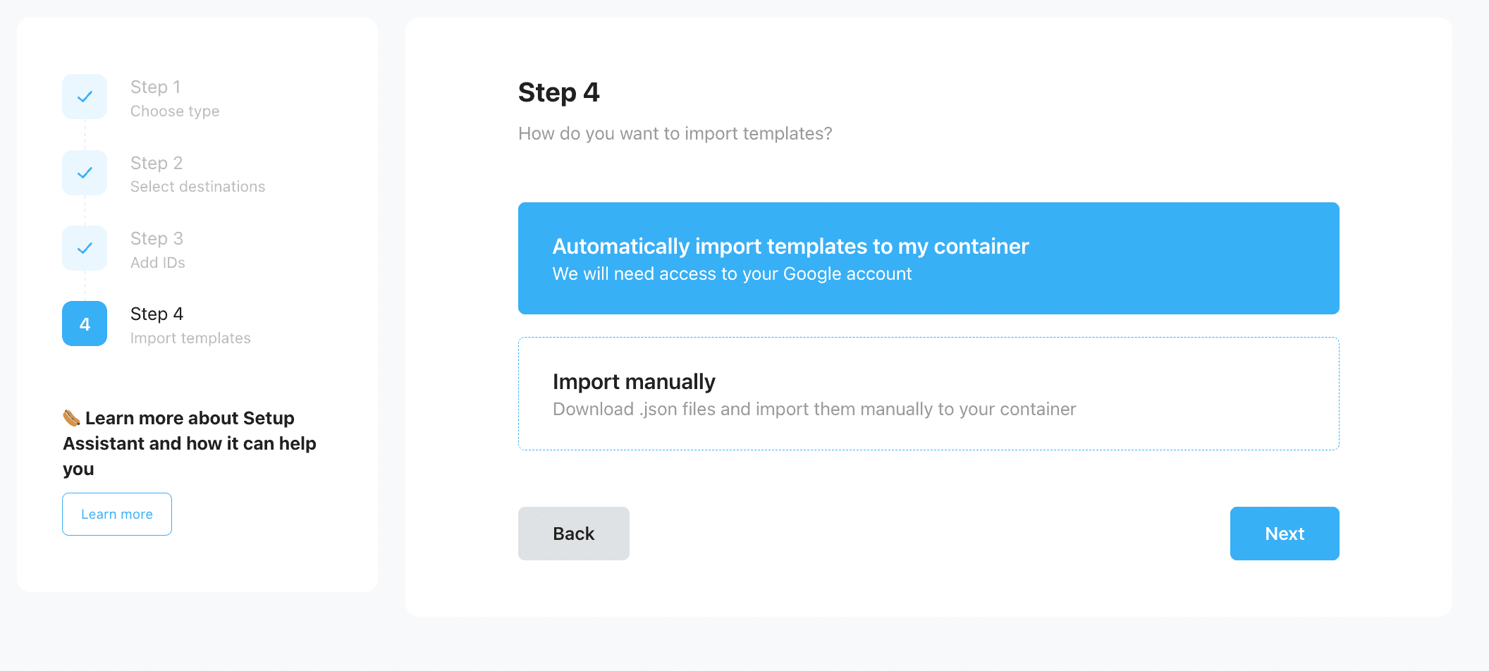 Automatically import templates&nbsp;