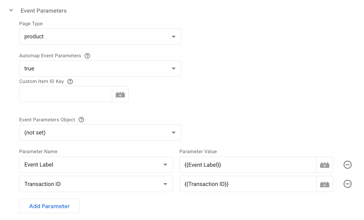 Event Parameters in Microsoft CAPI tag