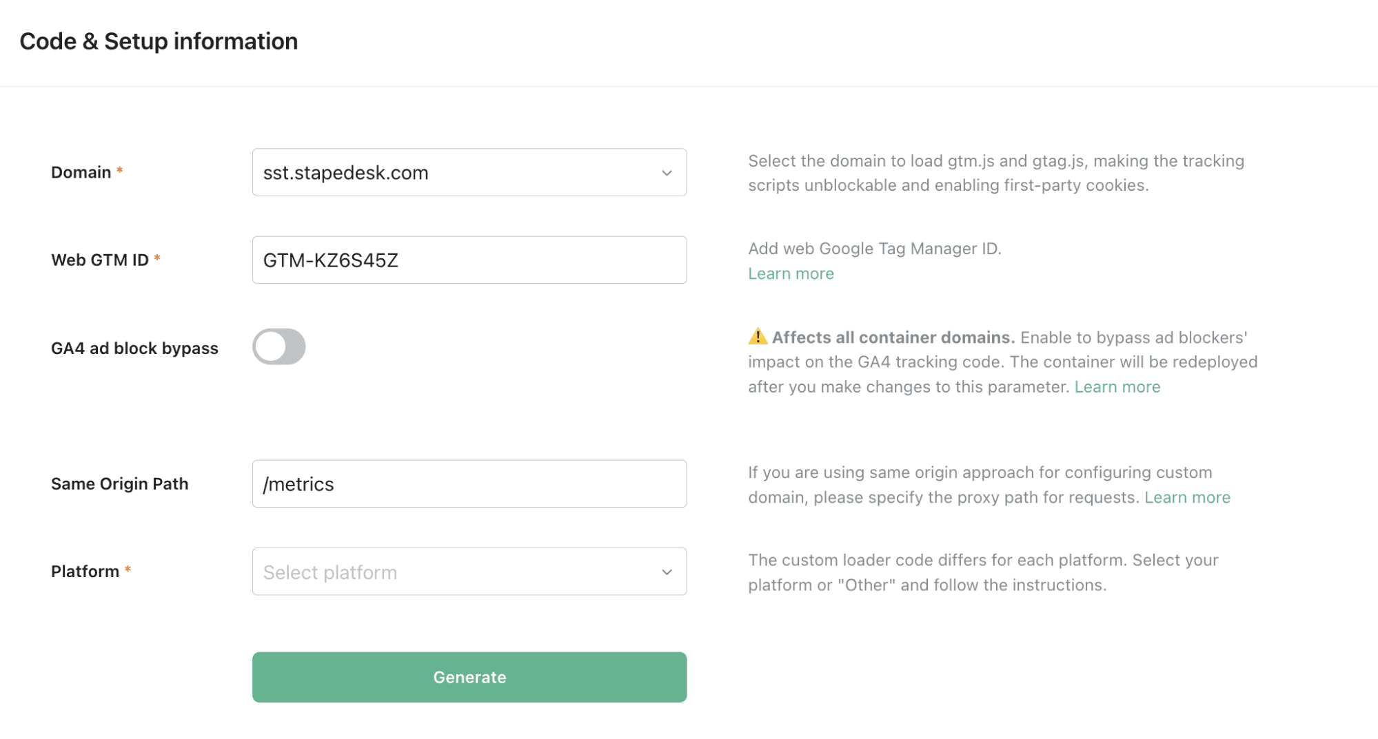 Custom Loader configuration example