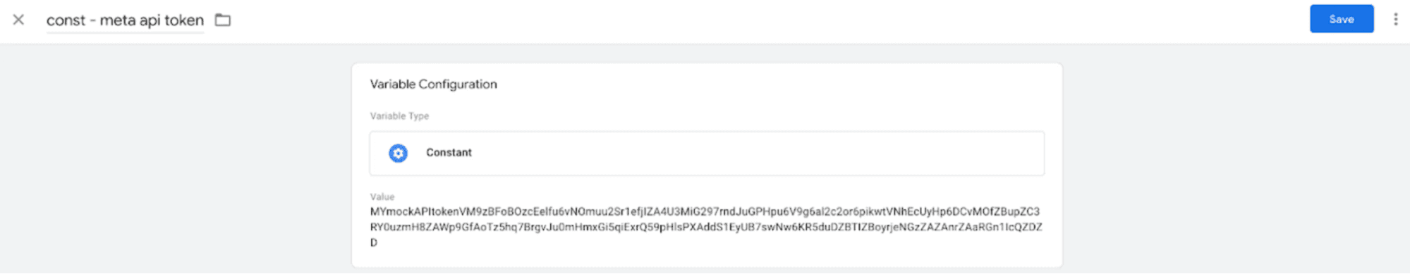 Meta API token - GTM variable