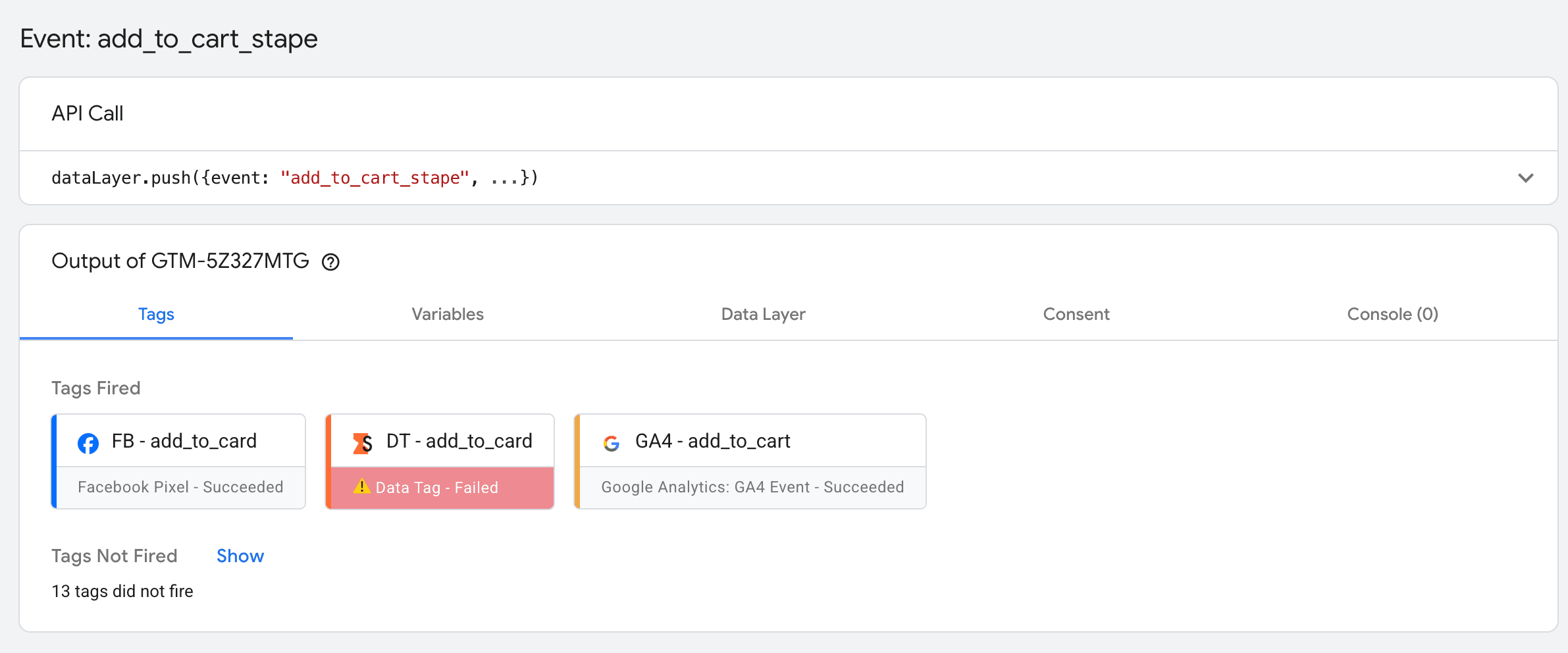 Tag status coloring with Stape Chrome Extension