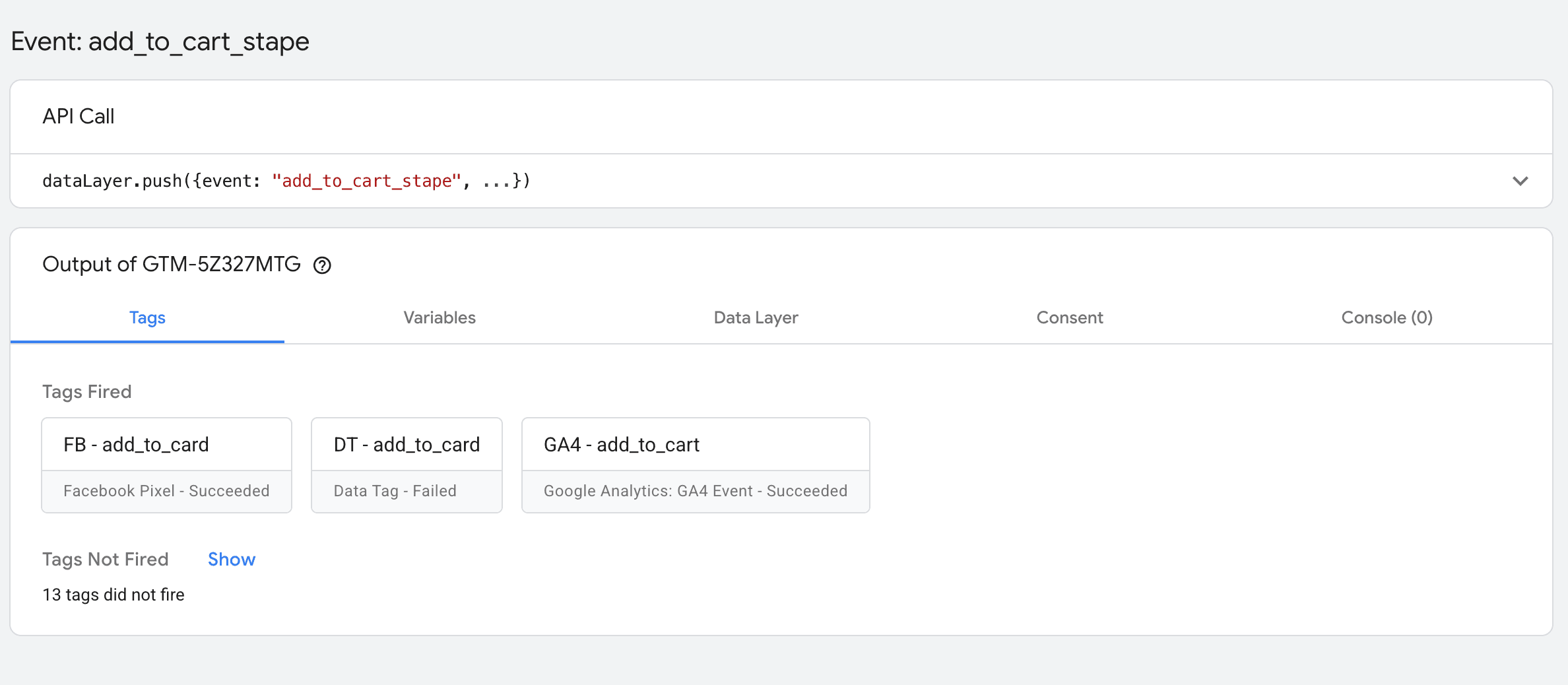 Tag status without Stape Chrome Extension