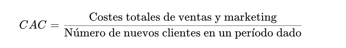 Fórmula de cálculo del CAC