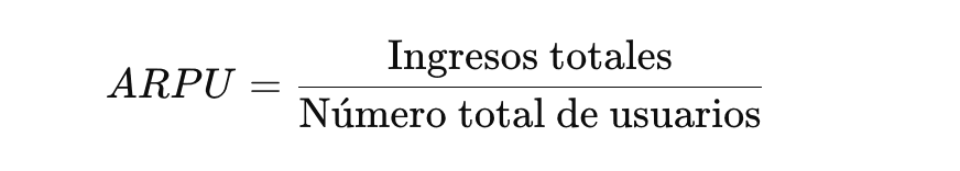 Fórmula de cálculo del ARPU