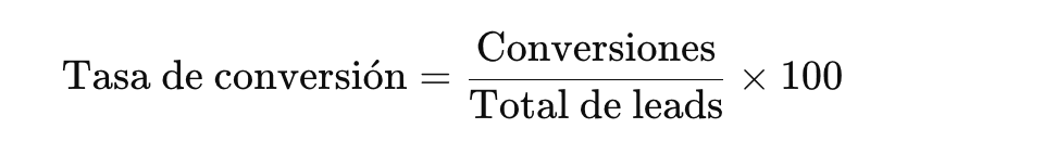 Fórmula para calcular la tasa de conversión