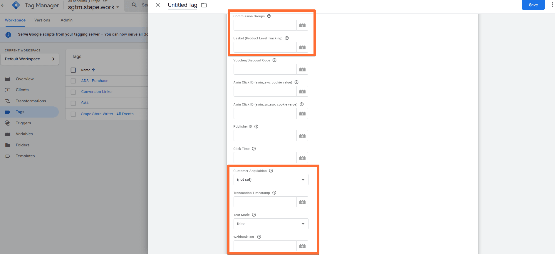 Optional parameters for the Conversion event type