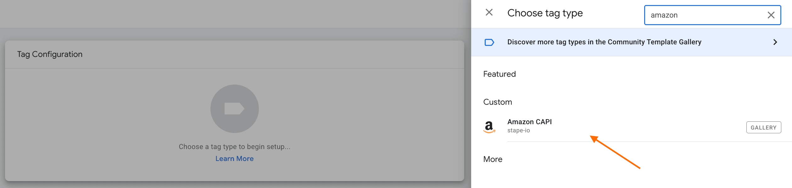 Amazon CAPI as tag type