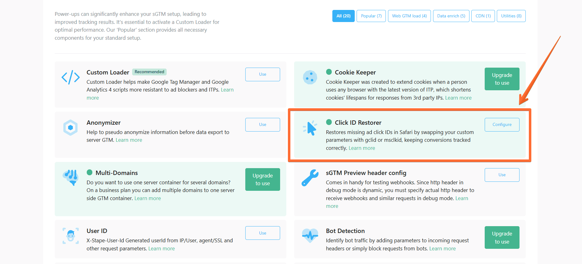 Select Click ID Restorer