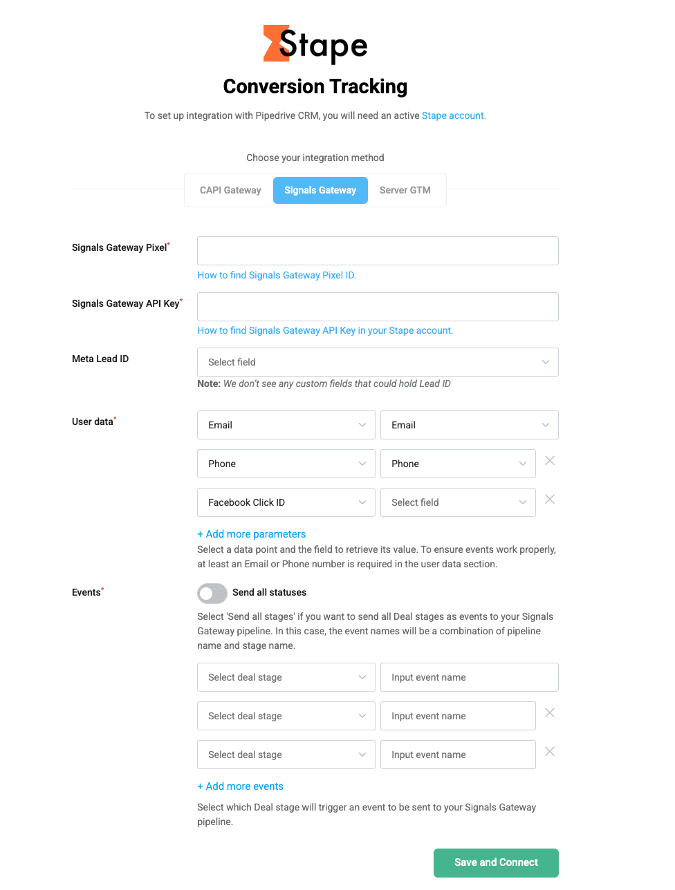 Fill out the required fields