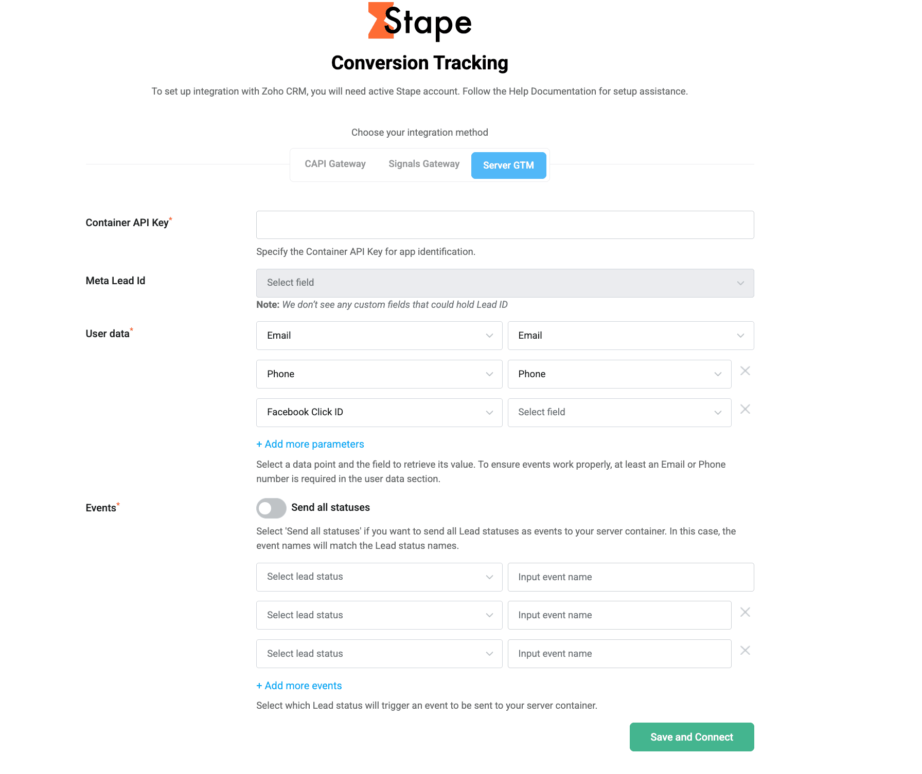 Fill out the required fields
