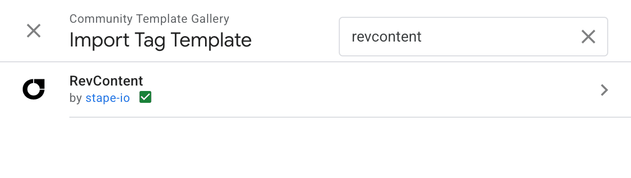 Add RevContent tag template