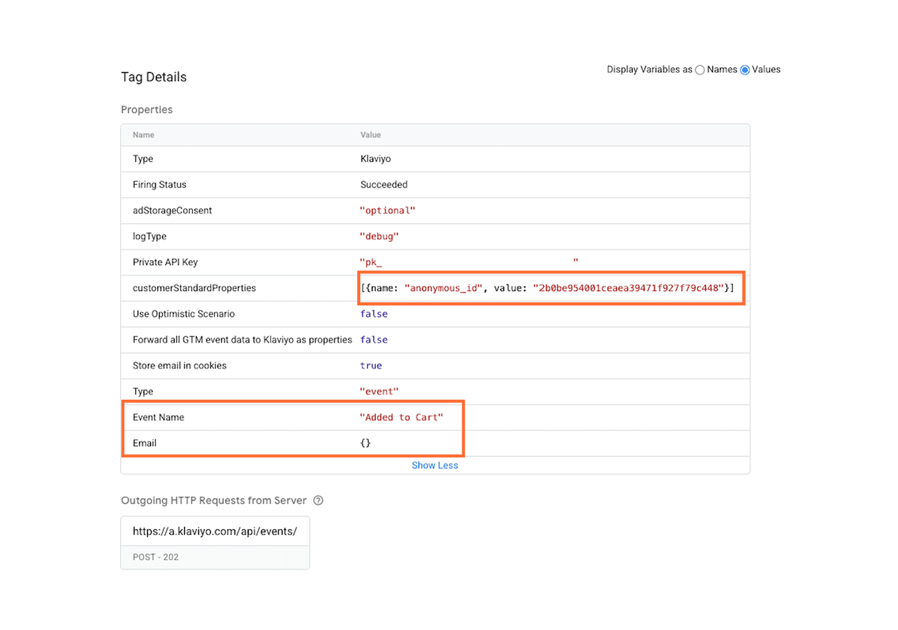 "Added to Cart" event details
