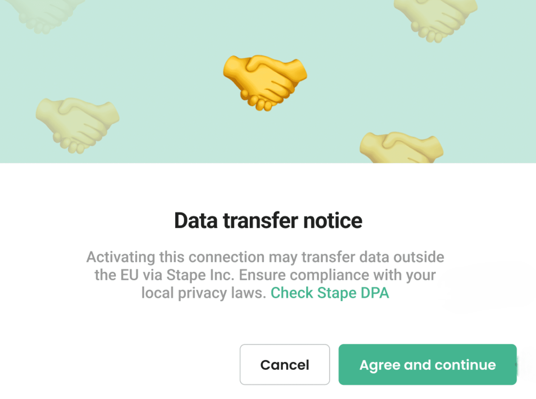 Data transfer notice