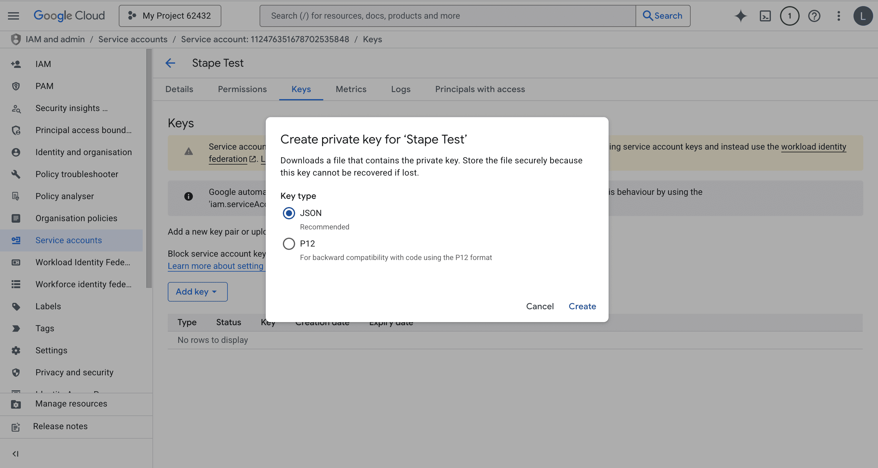 Create a private key