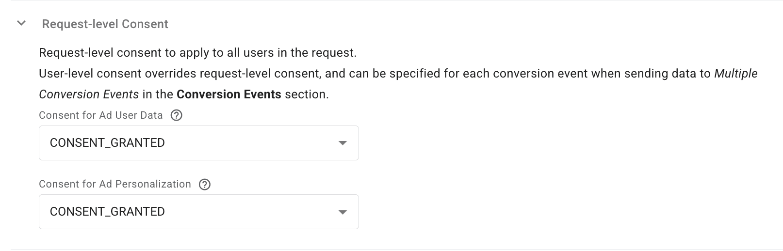 Request-level consent