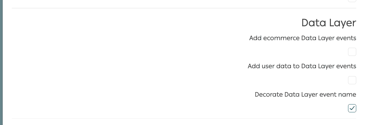 Data Layer section in Salla app