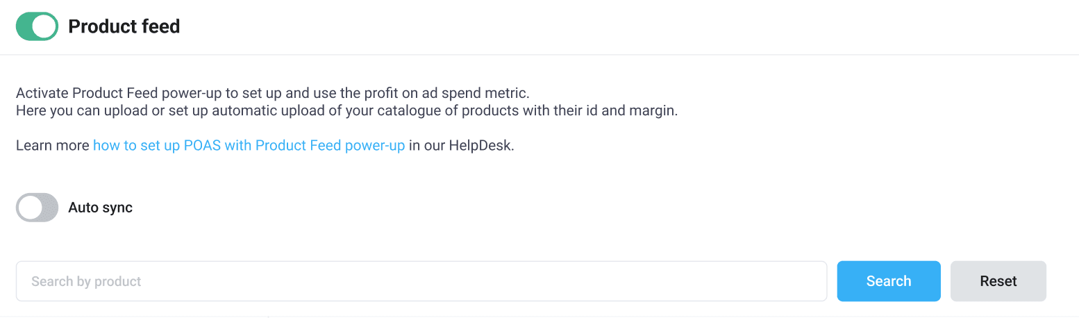 Product Feed power-up