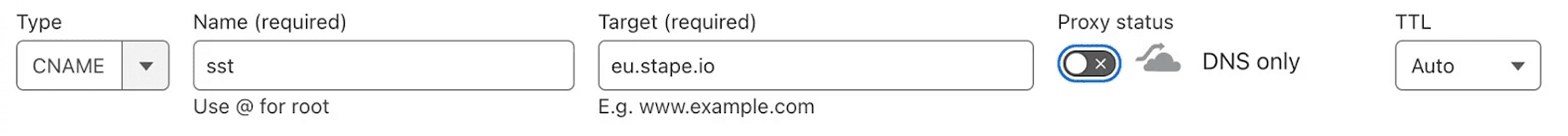 Create a new DNS record