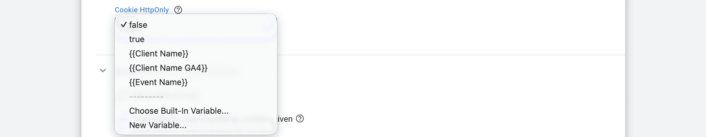 Cookie HttpOnly field