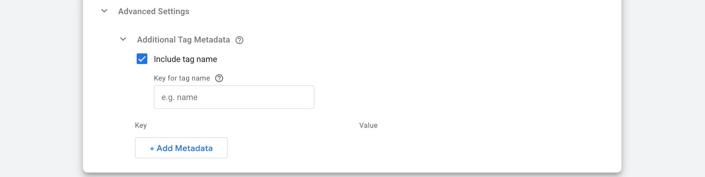 Advanced Settings section to fill out
