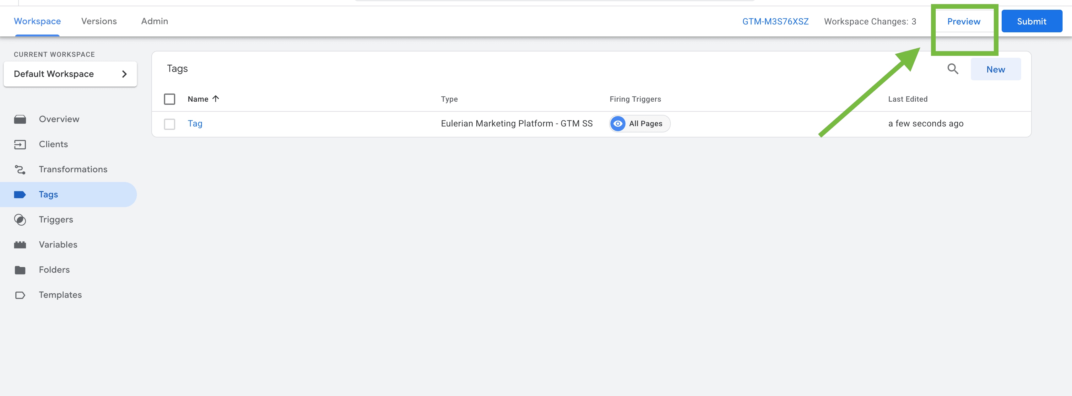 Click on the Preview mode