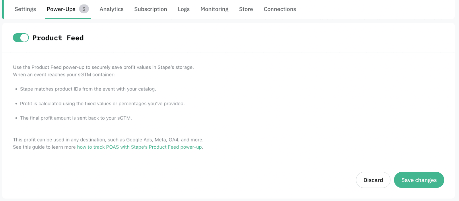 Product Feed power-up