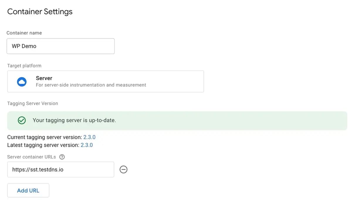Change Tagging server URL to your subdomain