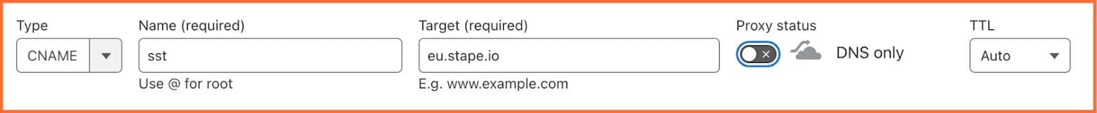 Create a new DNS record
