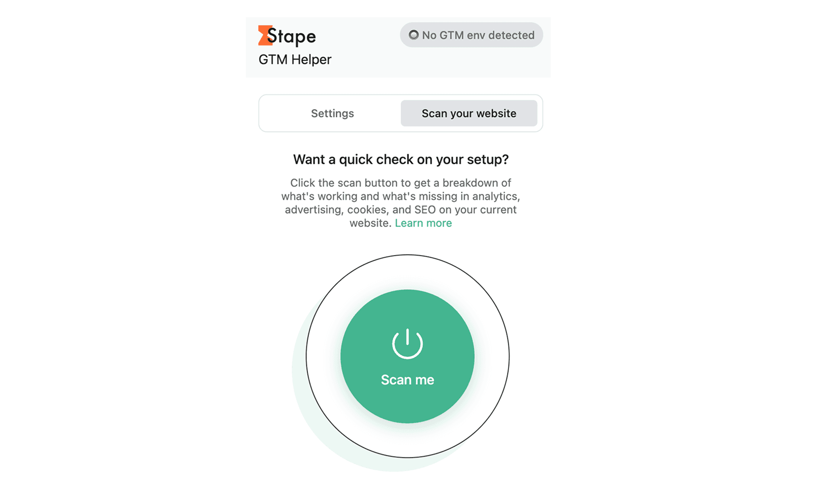 Scanner in Stape GTM Helper