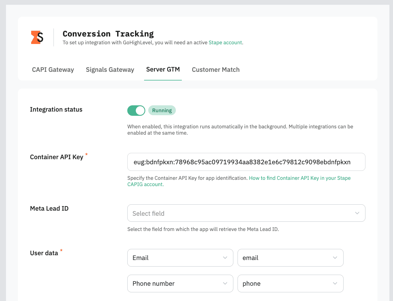 Create an sGTM container