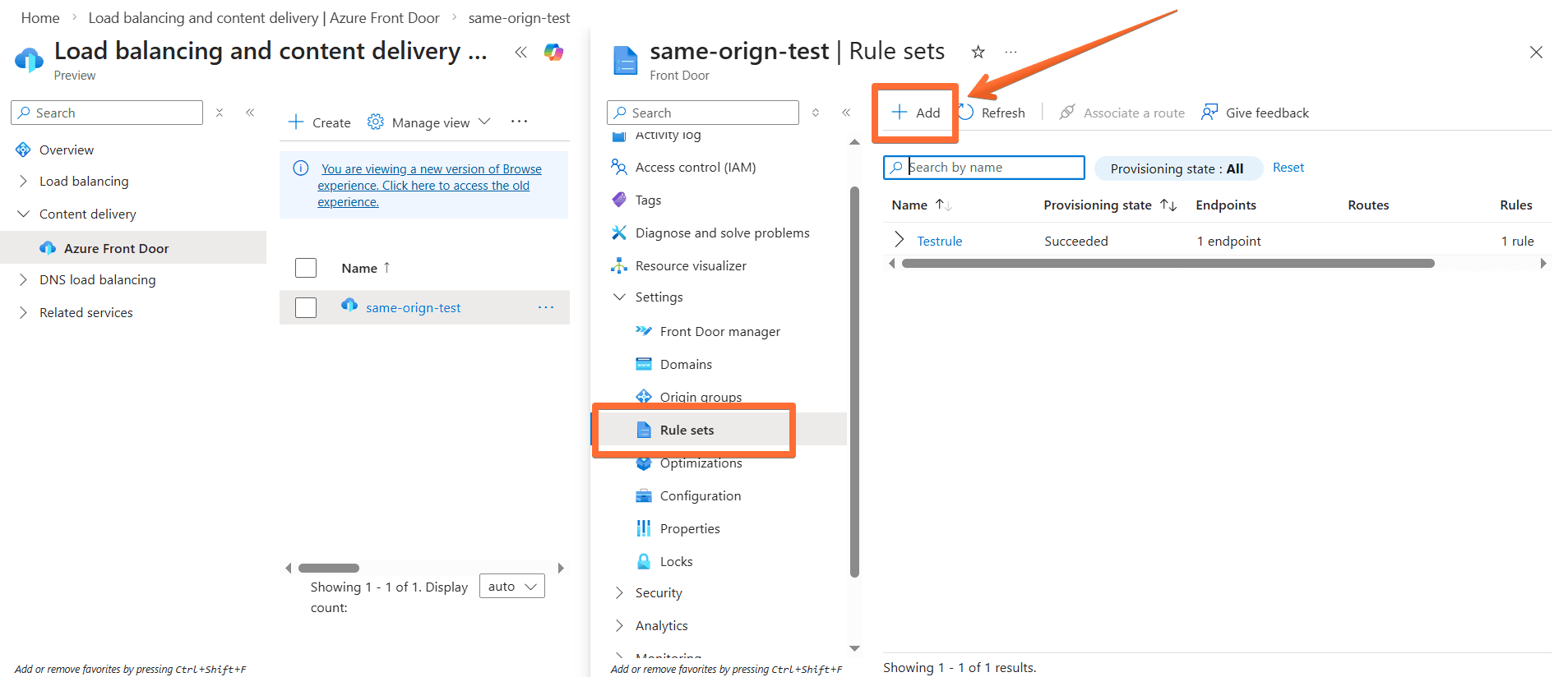 Click Add under Rule sets
