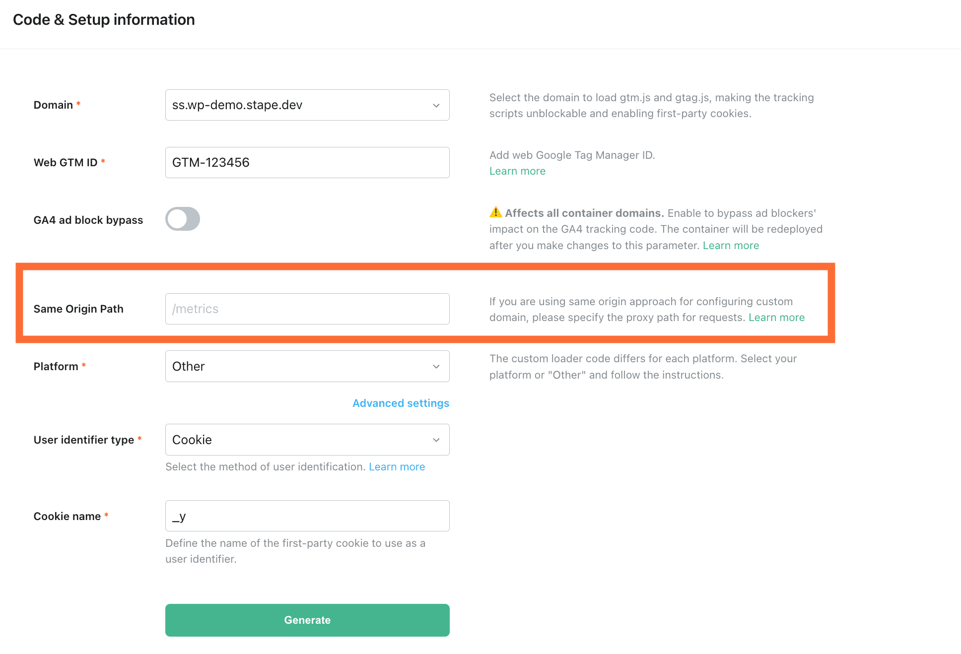 Same Origin Path in Custom Loader settings