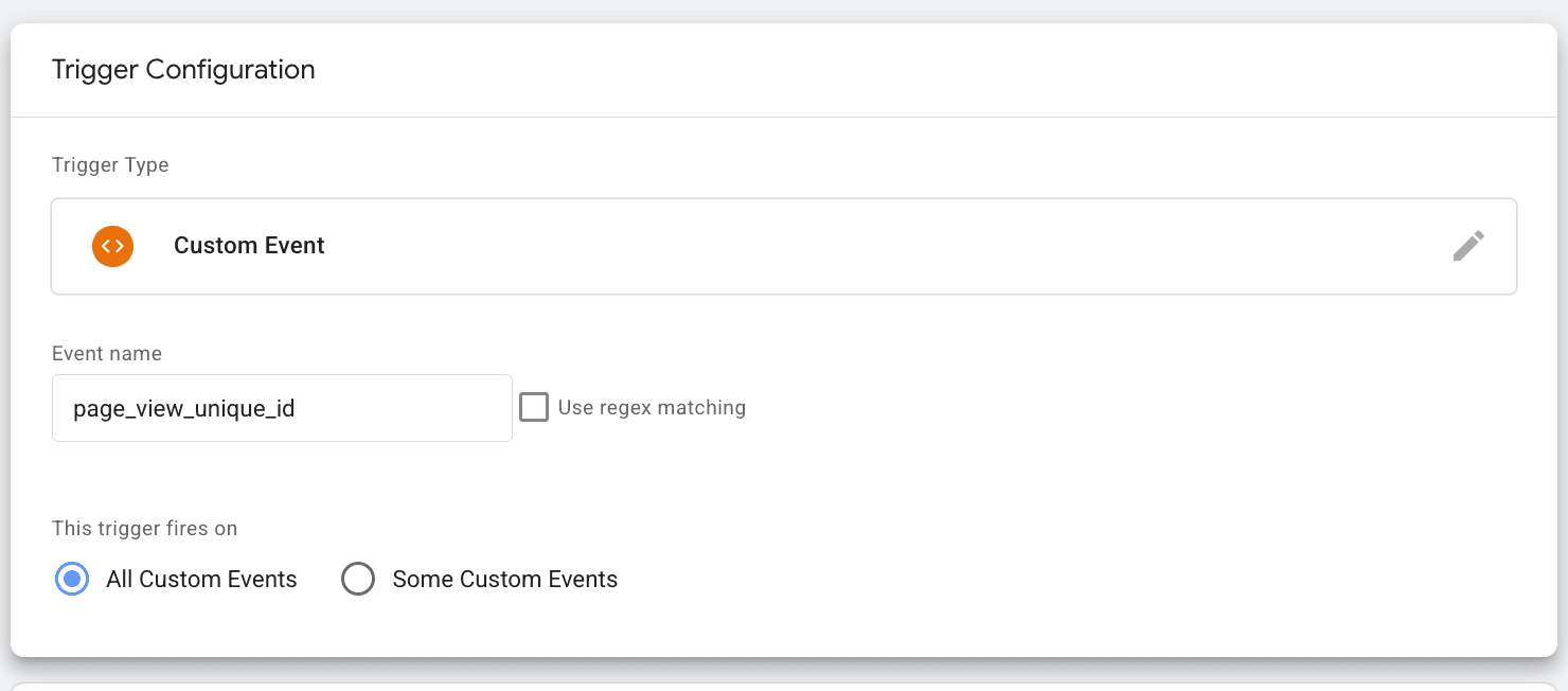 Trigger configuration