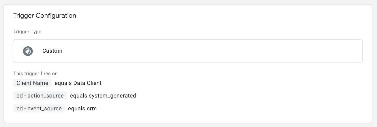 Trigger configuration example