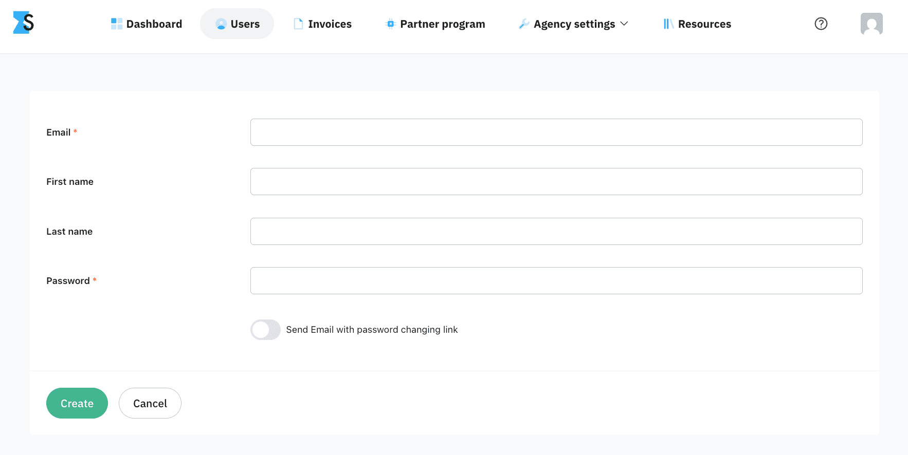 Fill in the user info