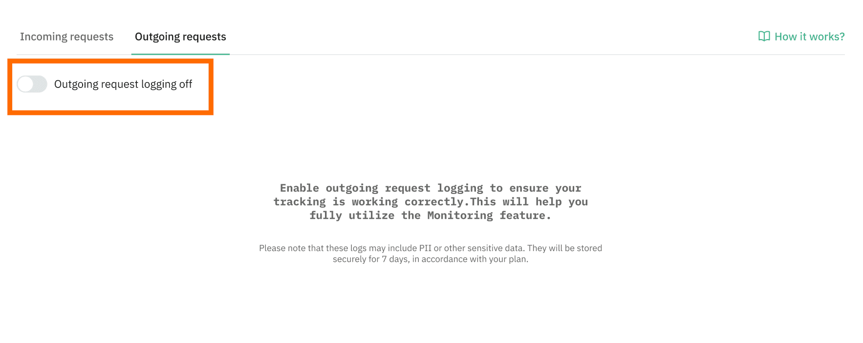 Outgoing requests logging off
