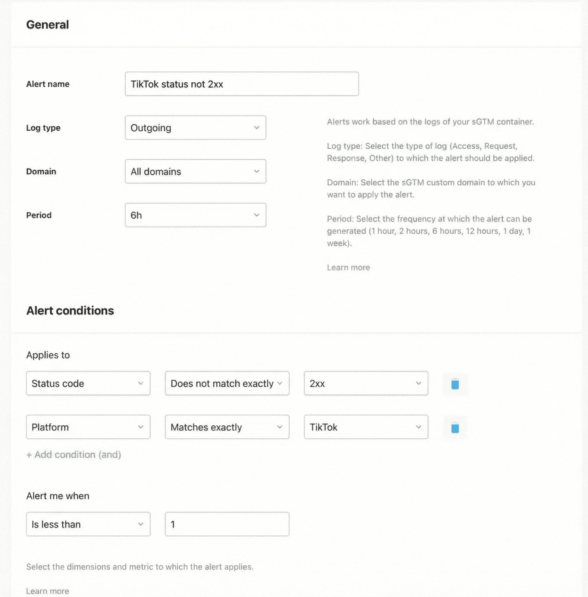 Monitoring example - Increased number of denied events