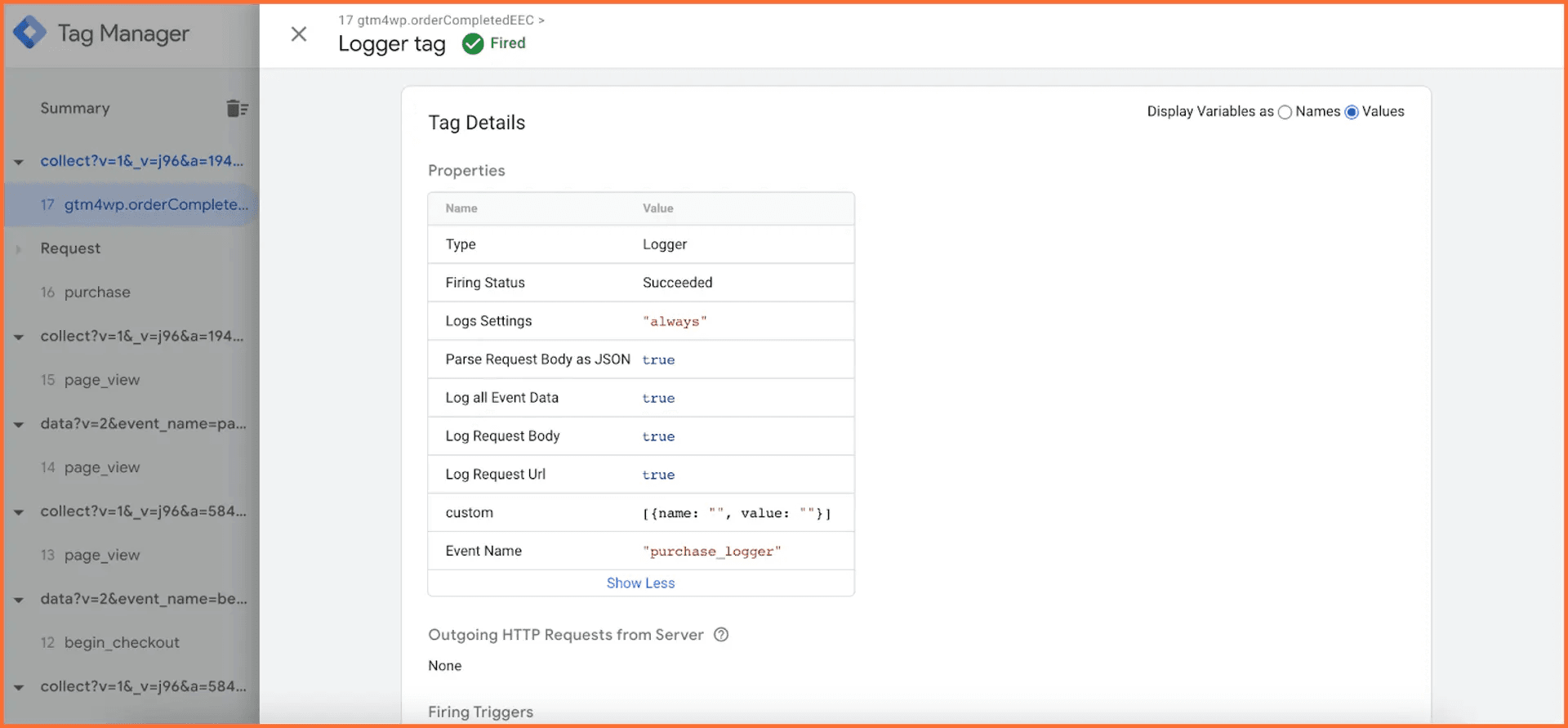 Testing the Logger tag