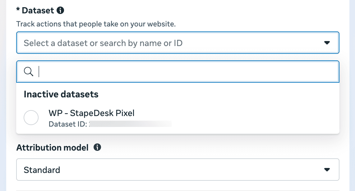 Datasets in Meta campaign