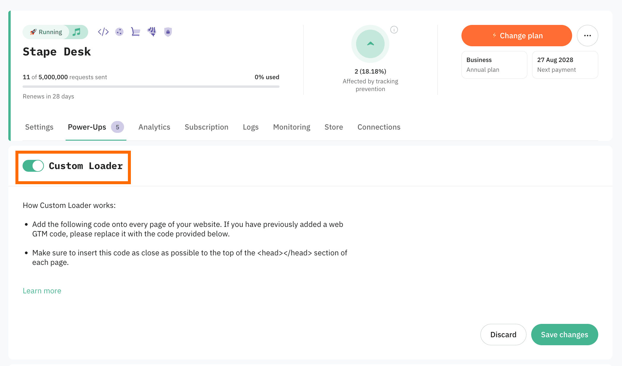 Turn on Custom Loader