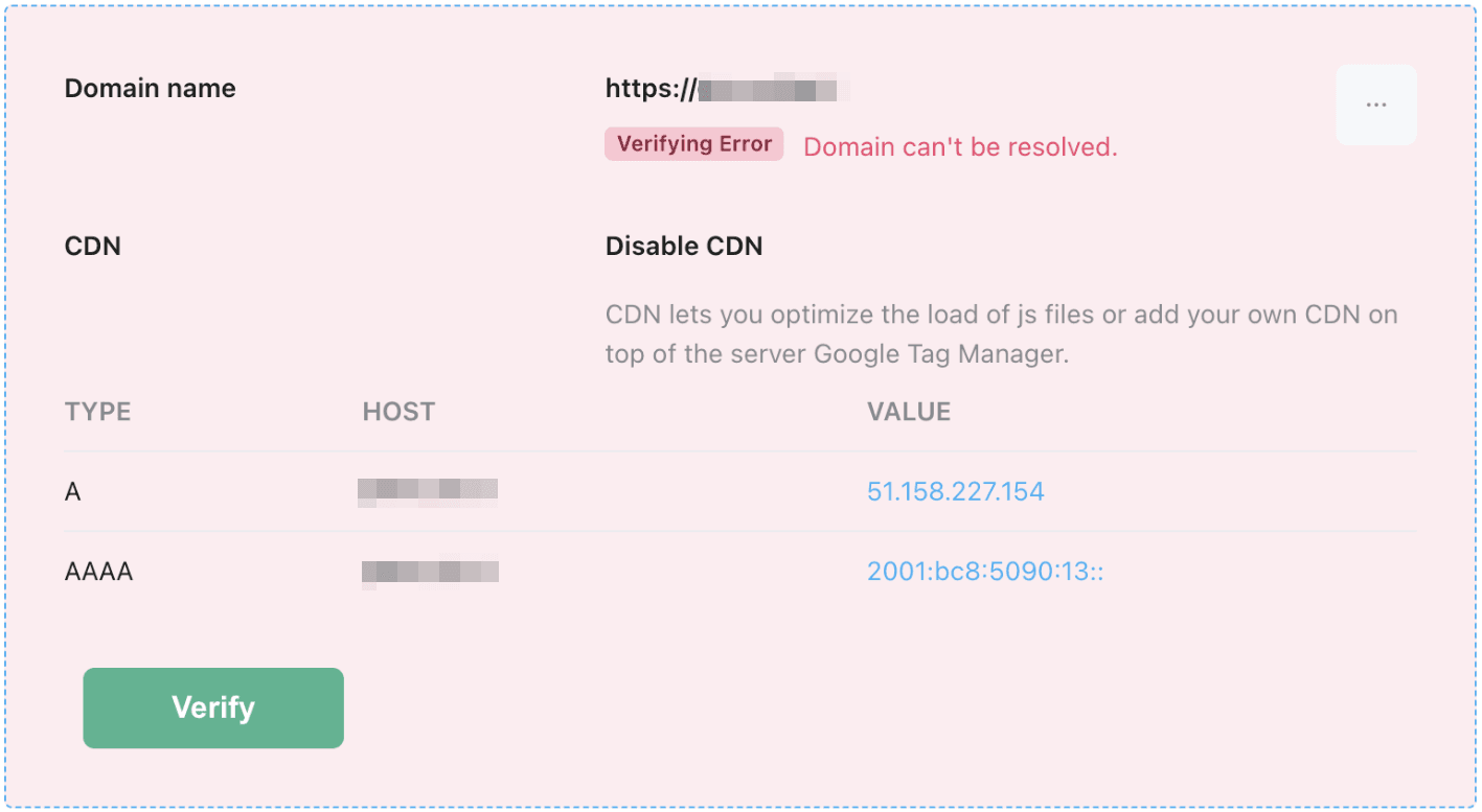 "Domain can't be resolved" error