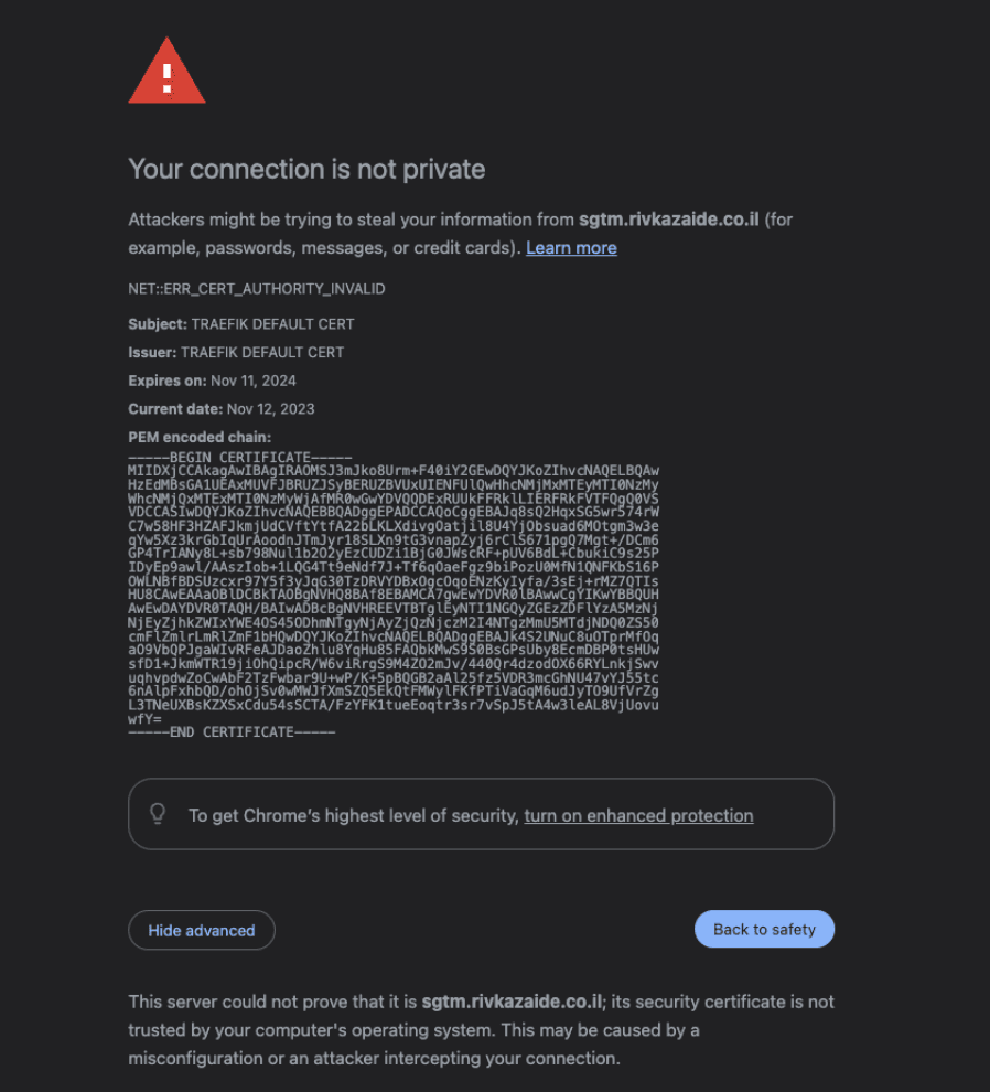 ERR_CERT_AUTHORITY_INVALID error