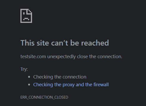 ERR_CONNECTION_CLOSED error